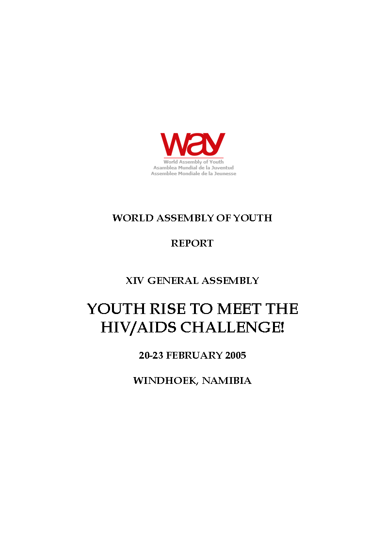 XIV General assembly "Youth rise to meet the HIV/AIDS challenge!": report