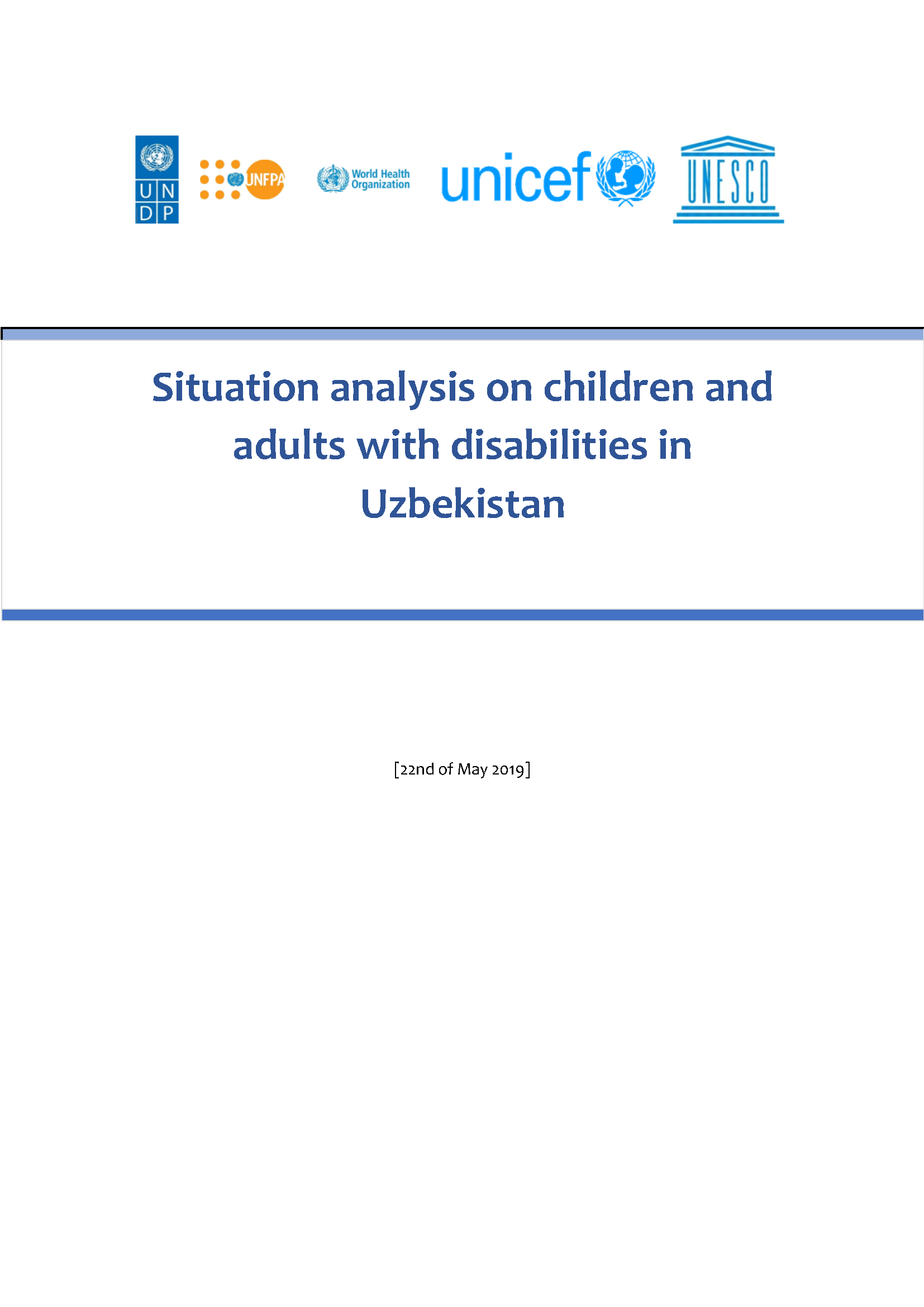 Situation analysis on children and adults with disabilities in Uzbekistan 