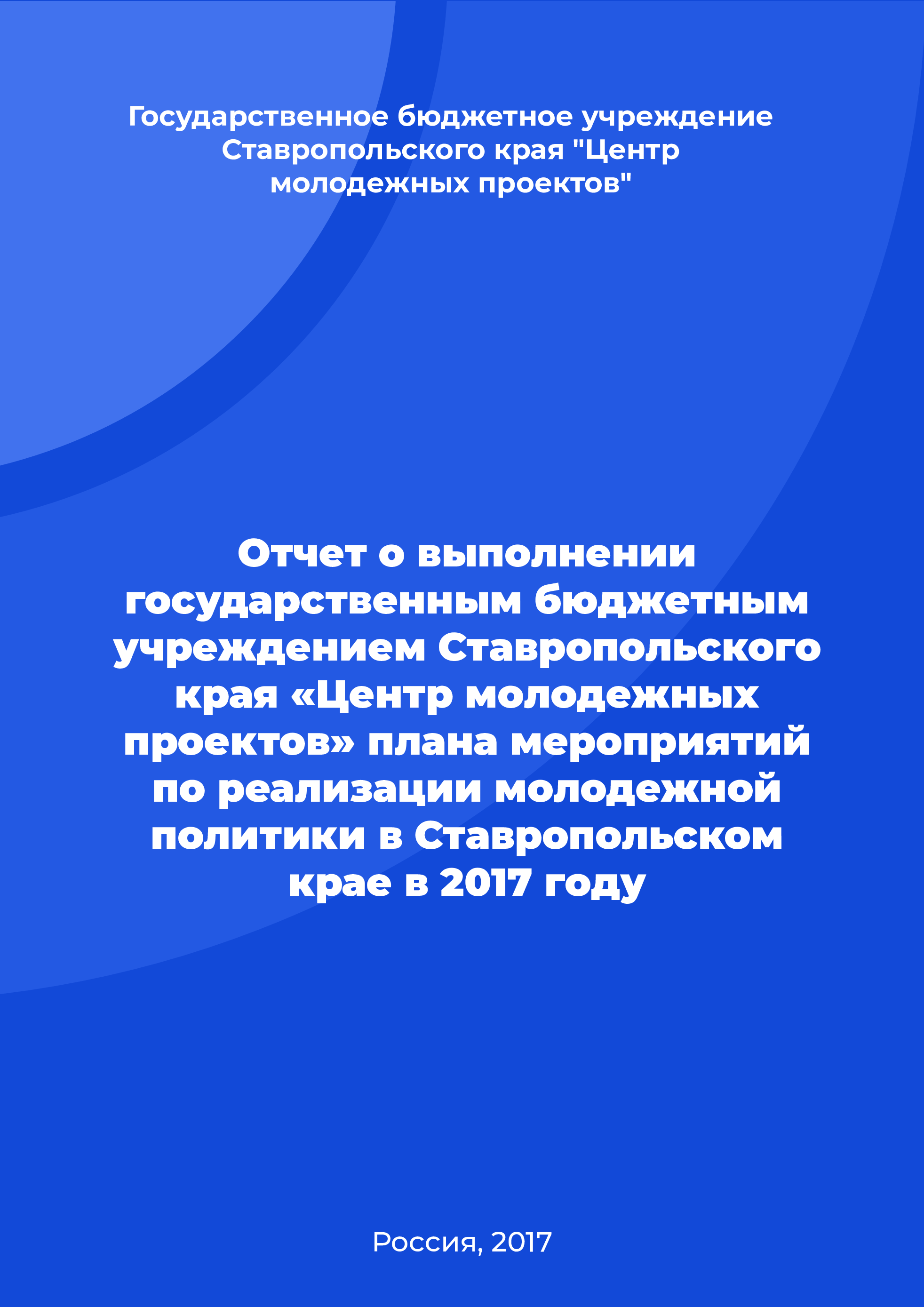 Report on the implementation by the State Budgetary Institution of the Stavropol Territory "Centre for Youth Projects" of the Action Plan for the implementation of youth policy in the Stavropol Territory in 2017