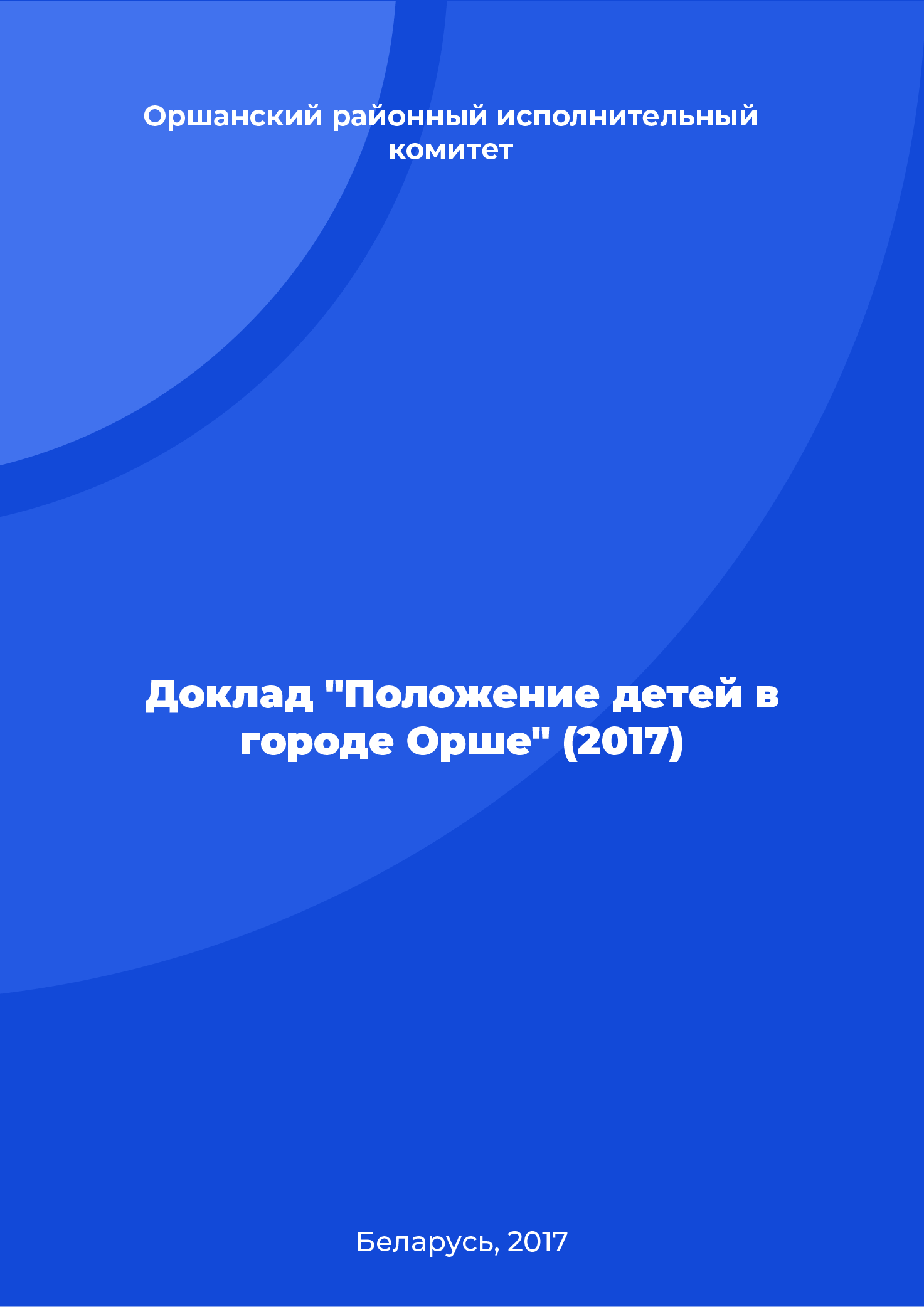 Доклад "Положение детей в городе Орше" (2017)